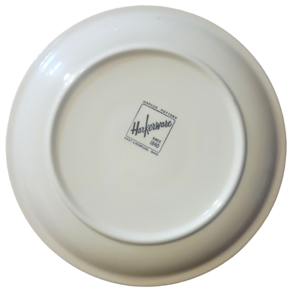 1 Vtg Harker Pottery Salad Dessert Plate Mid Century Courtship 22Kt Gold Accents - Picture 2 of 3